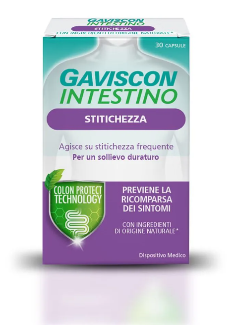 Gaviscon Intestino Stitichezza 30 Capsule - Integratore per la Regolarità Intestinale